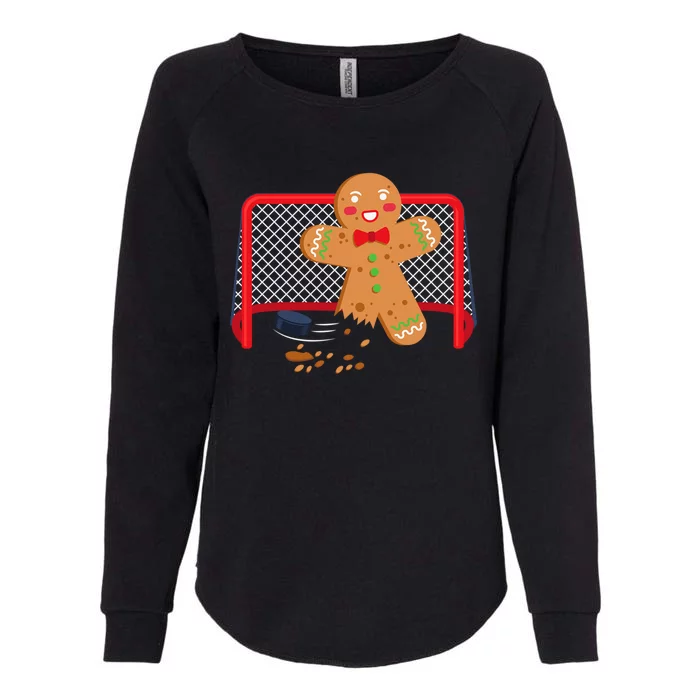 Gingerbread Ice Hockey Christmas Gift Womens California Wash Sweatshirt