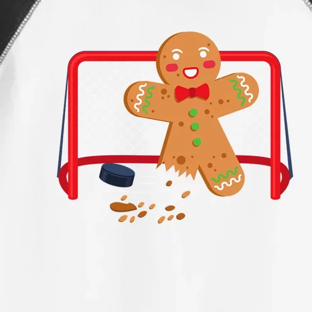 Gingerbread Ice Hockey Christmas Gift Toddler Fine Jersey T-Shirt