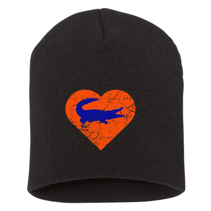 Gators In Heart I Love Gators Short Acrylic Beanie