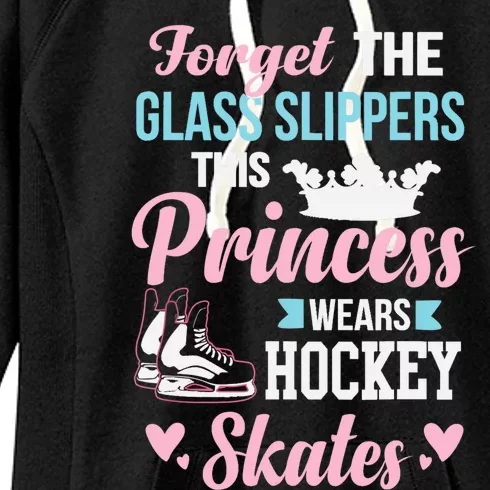 Girls Ice Hockey TShirt This Princess Wears Hockey Skates Women's Fleece Hoodie