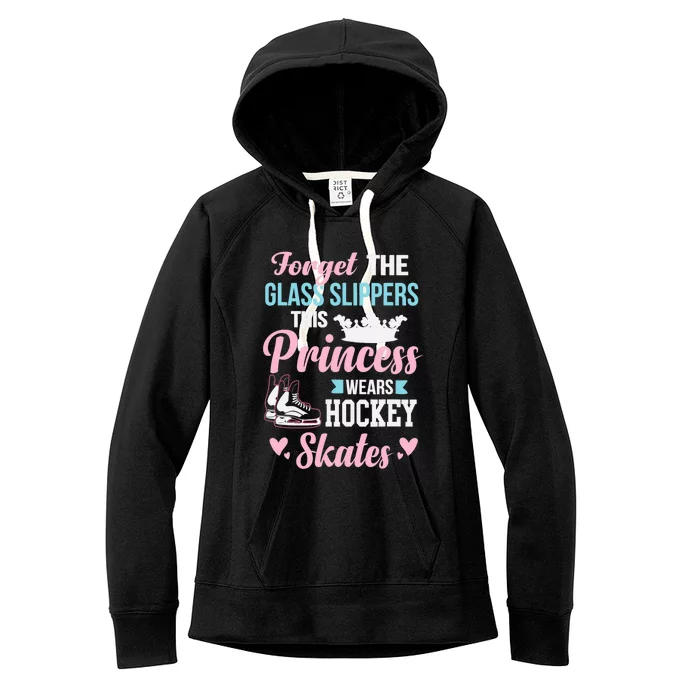 Girls Ice Hockey TShirt This Princess Wears Hockey Skates Women's Fleece Hoodie