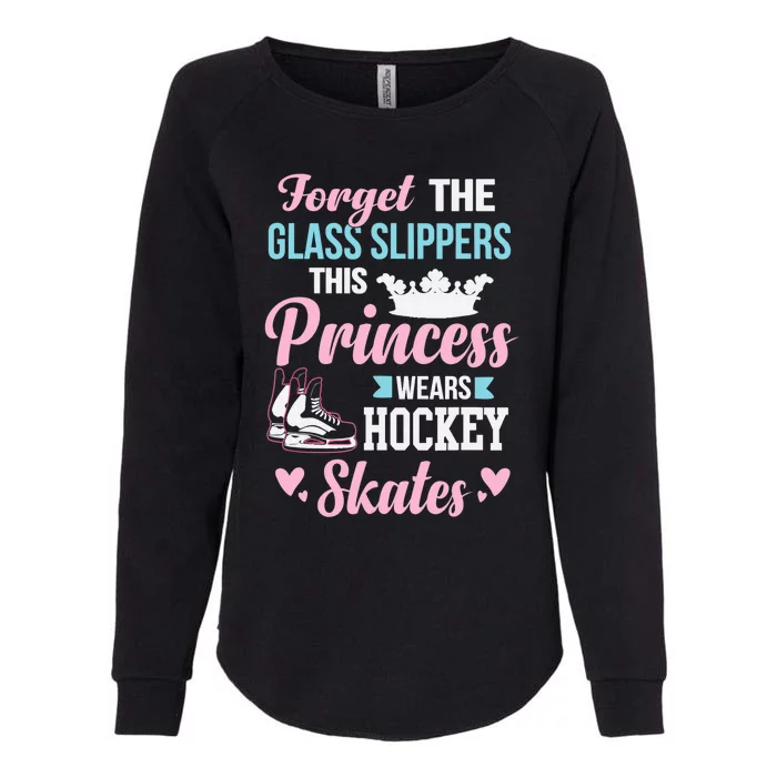 Girls Ice Hockey TShirt This Princess Wears Hockey Skates Womens California Wash Sweatshirt