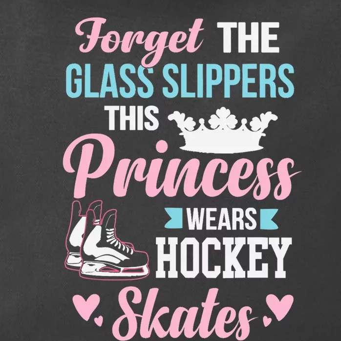 Girls Ice Hockey TShirt This Princess Wears Hockey Skates Zip Tote Bag