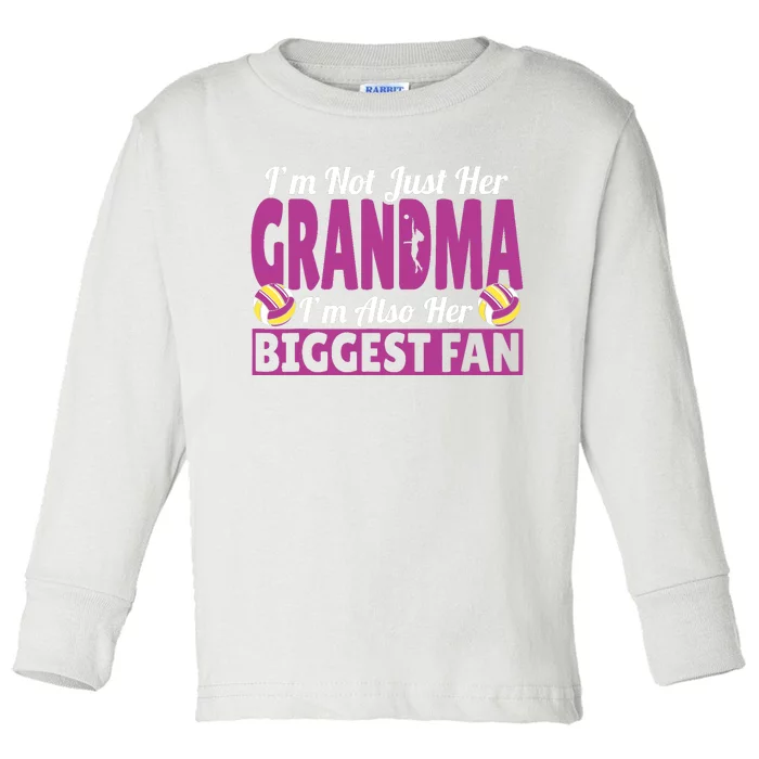 Grandmother Im Her Grandma Im Her Biggest Fan Volleyball Toddler Long Sleeve Shirt