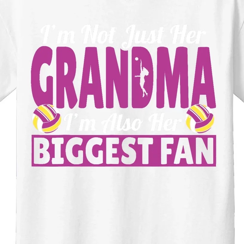 Grandmother Im Her Grandma Im Her Biggest Fan Volleyball Kids T-Shirt