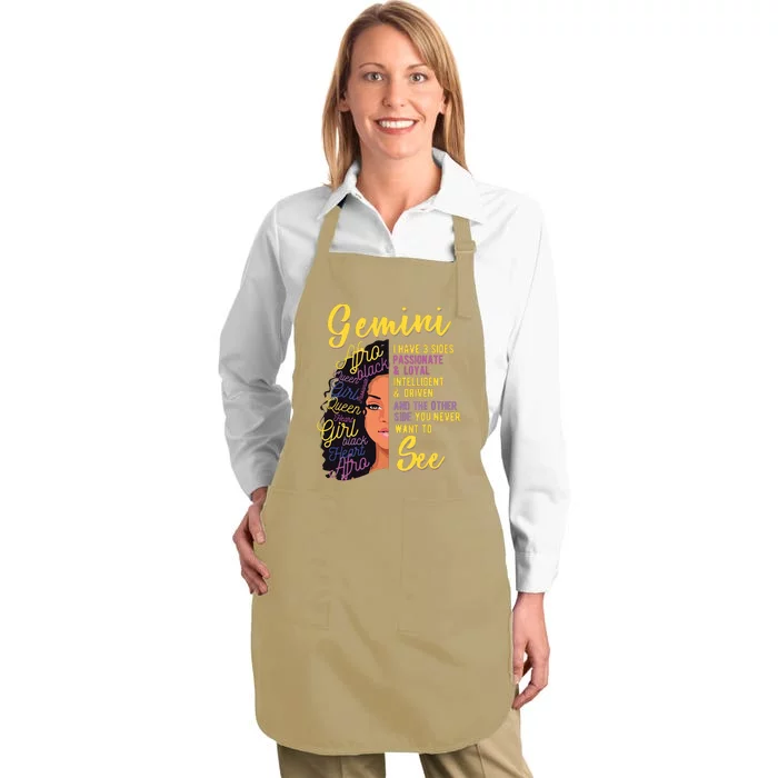 Gemini I Have 3 Sides Zodiac Sign Full-Length Apron With Pocket