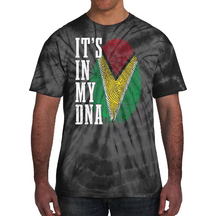 Guyana It's In My DNA Pride Guyanese Flag Roots Tie-Dye T-Shirt