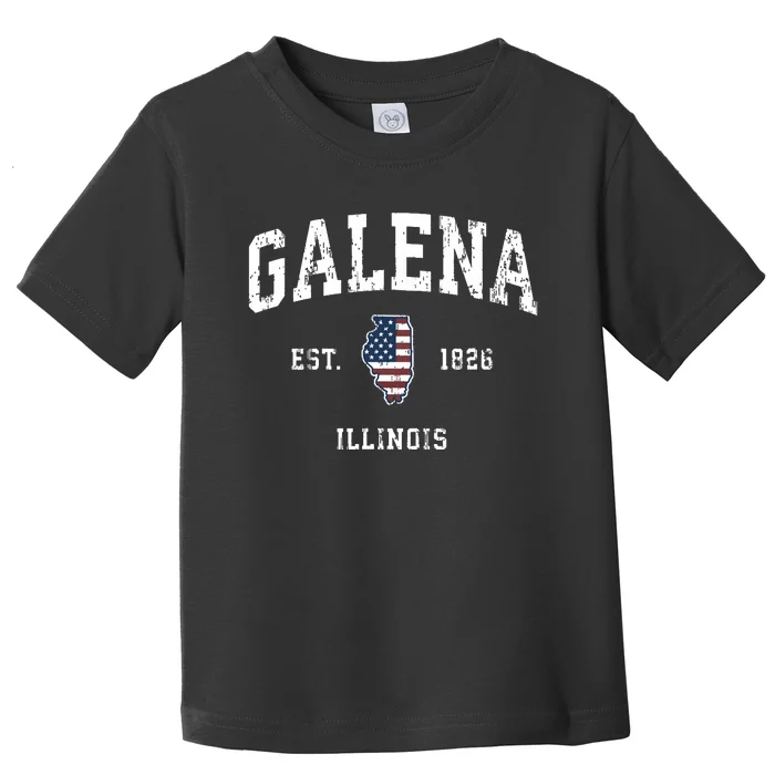 Galena Illinois Il Vintage American Flag Sports Design Toddler T-Shirt