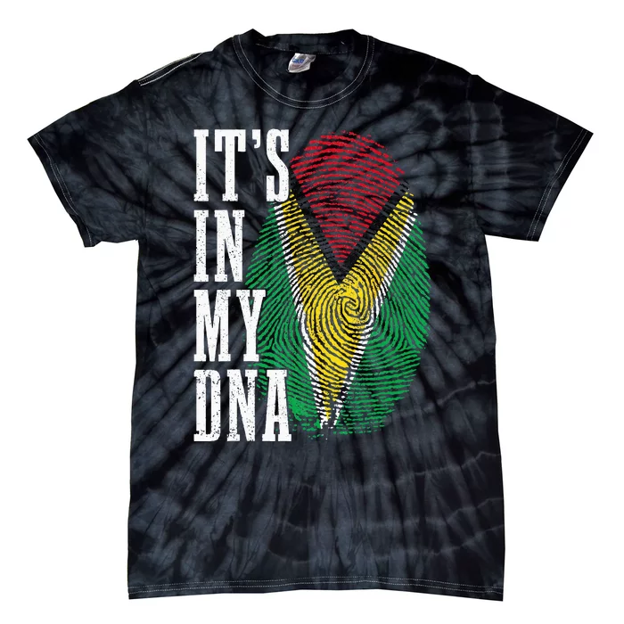 Guyana It's In My DNA Pride Guyanese Flag Roots Tie-Dye T-Shirt