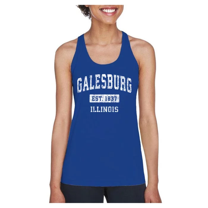 Galesburg Illinois Il Vintage Sports Women's Racerback Tank