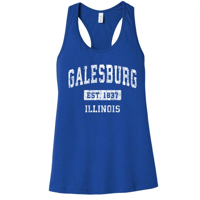 Galesburg Illinois Il Vintage Sports Women's Racerback Tank