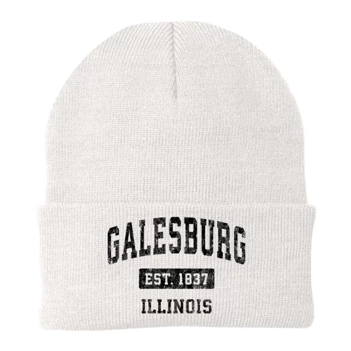 Galesburg Illinois Il Vintage Sports Knit Cap Winter Beanie