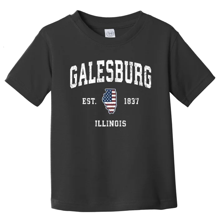 Galesburg Illinois Il Vintage American Flag Sports Design Toddler T-Shirt