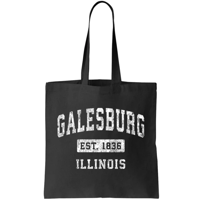 Galesburg Illinois Il Vintage Established Sports Design Tote Bag