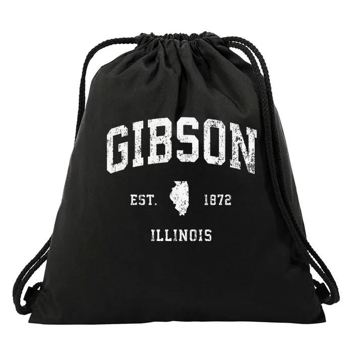 Gibson Illinois IL Vintage Athletic Sports Design Drawstring Bag