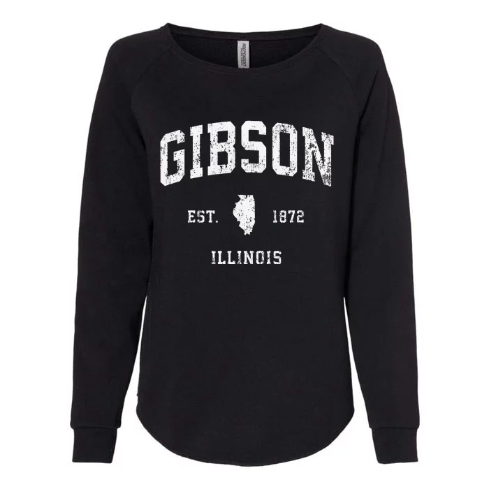 Gibson Illinois IL Vintage Athletic Sports Design Womens California Wash Sweatshirt