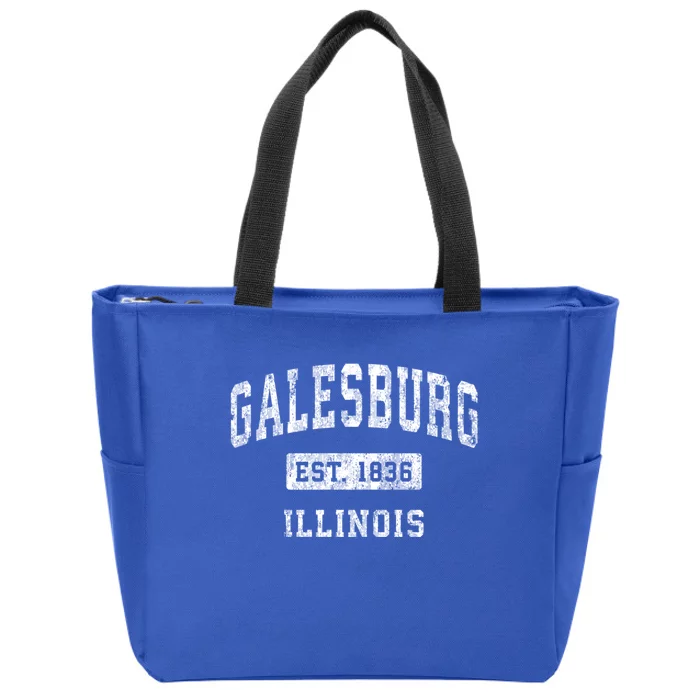 Galesburg Illinois Il Vintage Established Sports Design Zip Tote Bag