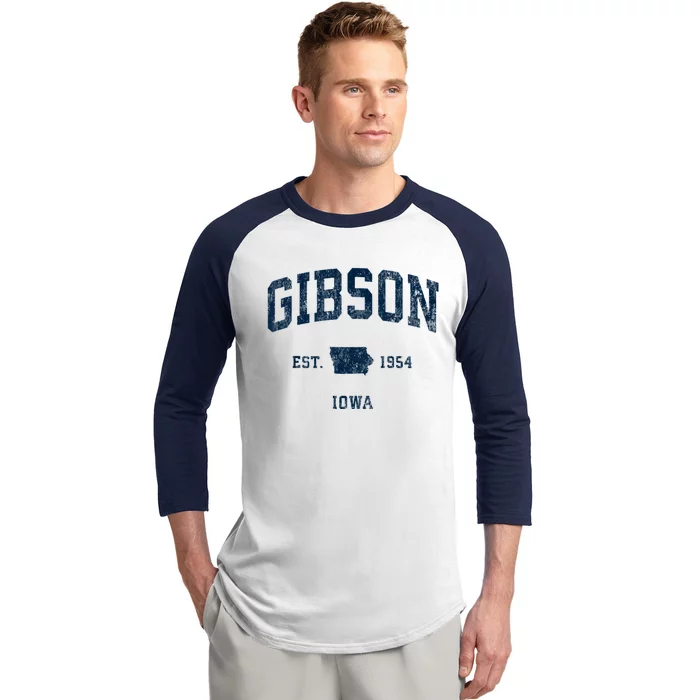 Gibson Iowa Ia Vintage Athletic Sports Baseball Sleeve Shirt