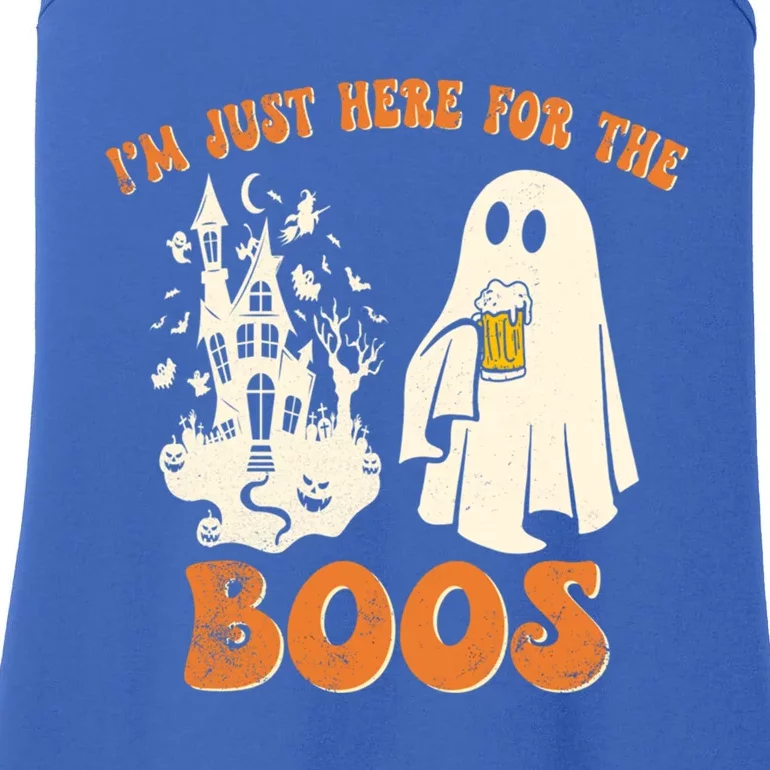 Groovy IM Just Here For The Boos Halloween Ghost Cool Gift Ladies Essential Tank