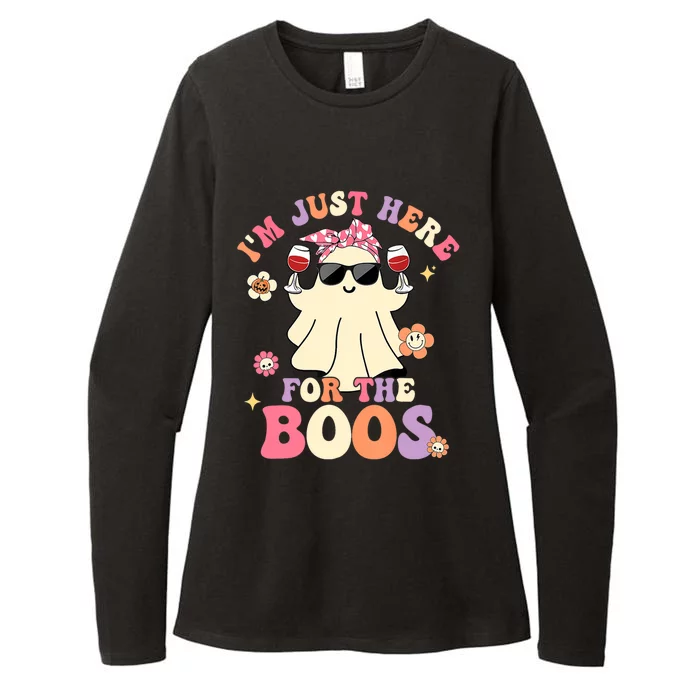 Groovy Im Just Here For The Boos Ghost Halloween Ing Gift Womens CVC Long Sleeve Shirt