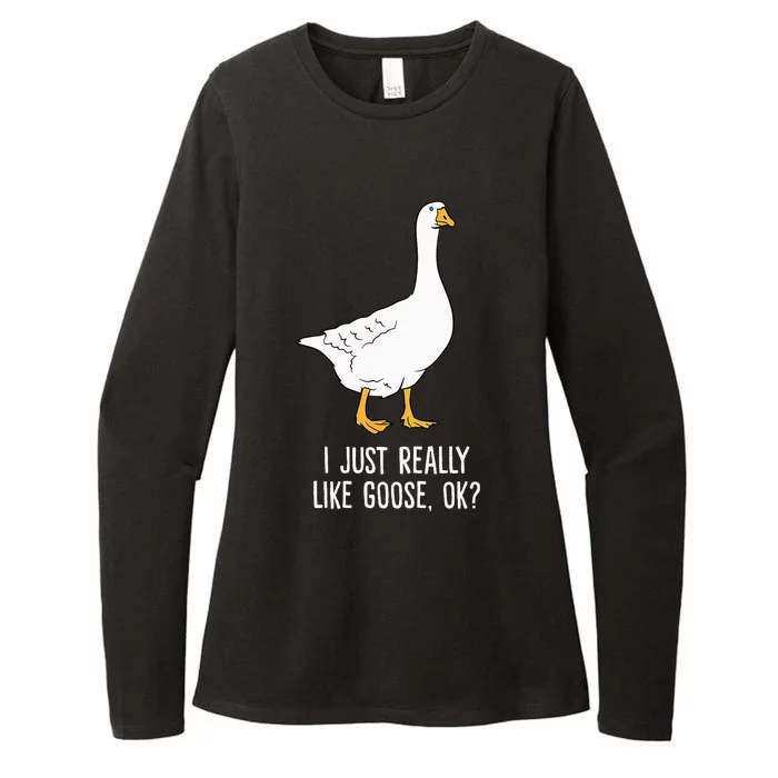 Goose I Just Really Like Goose Birds Womens CVC Long Sleeve Shirt