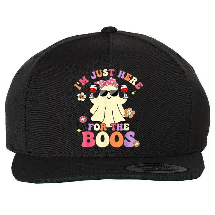 Groovy Im Just Here For The Boos Ghost Halloween Ing Funny Gift Wool Snapback Cap