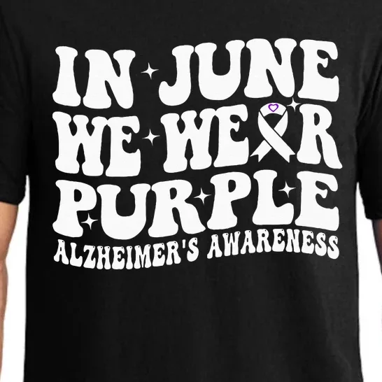 Groovy In June We Wear Purple Alzheimers Awareness Pajama Set