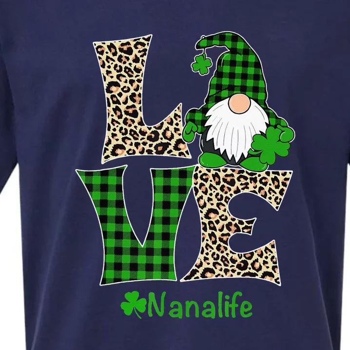 Gnome Irish Love Nana Life Funny St Patrick's Day Sueded Cloud Jersey T-Shirt