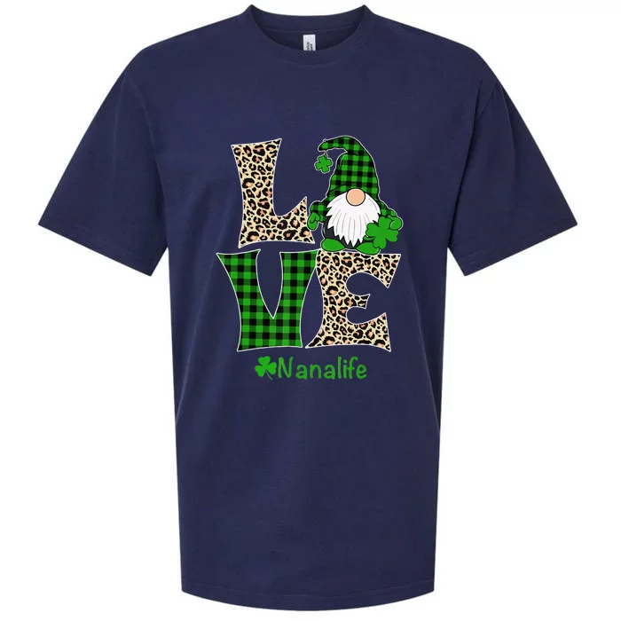 Gnome Irish Love Nana Life Funny St Patrick's Day Sueded Cloud Jersey T-Shirt