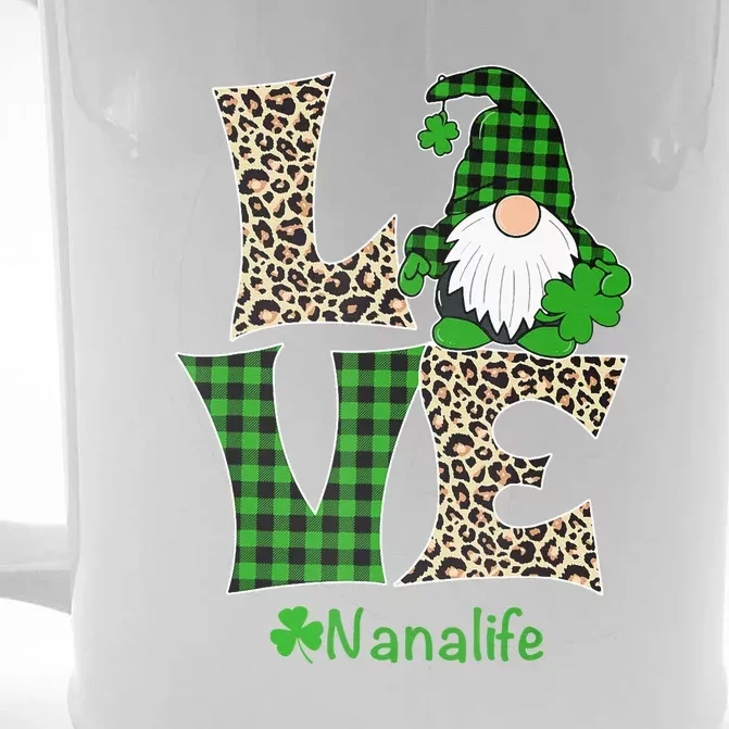 Gnome Irish Love Nana Life Funny St Patrick's Day Front & Back Beer Stein