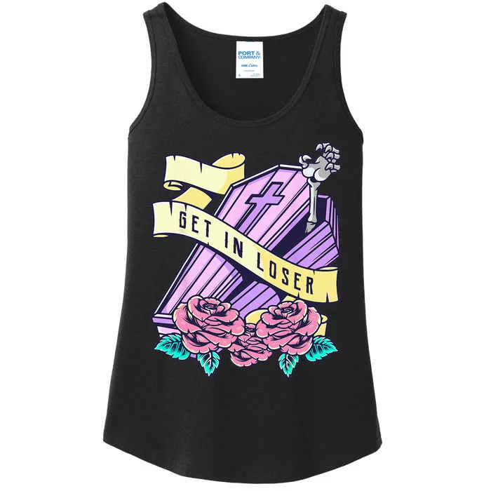 Get In Loser Coffin Pastel Goth Kawaii Halloween Aesthetic Ladies Essential Tank