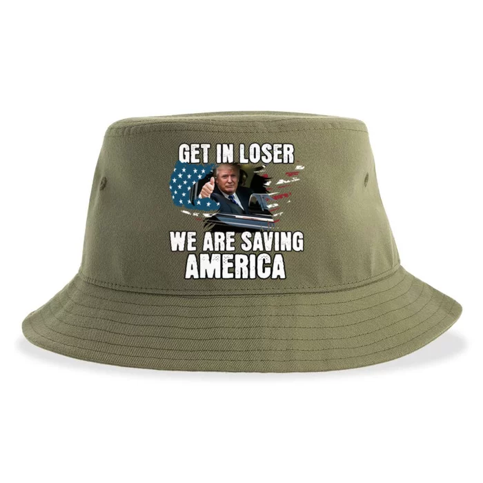 Get In Loser We Are Taking America Back Trump 2024 Gift Sustainable Bucket Hat