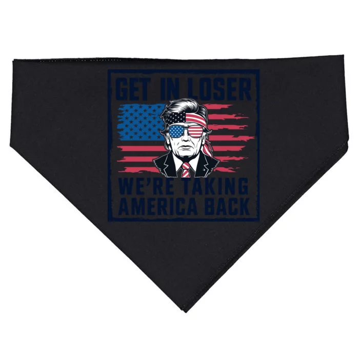 Get In Loser Patriotic Motif USA-Made Doggie Bandana