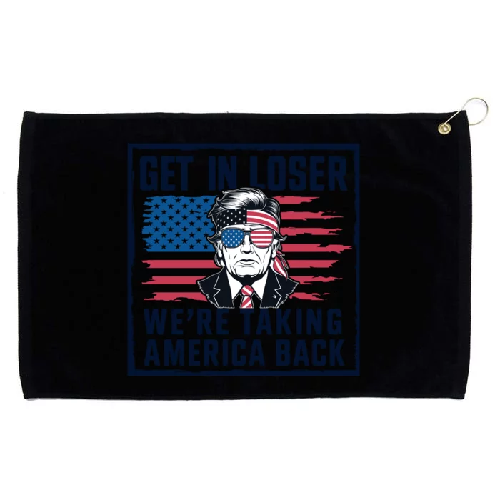 Get In Loser Patriotic Motif Grommeted Golf Towel