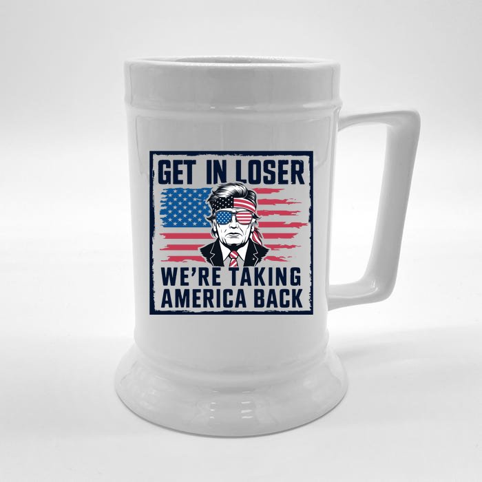 Get In Loser Patriotic Motif Front & Back Beer Stein