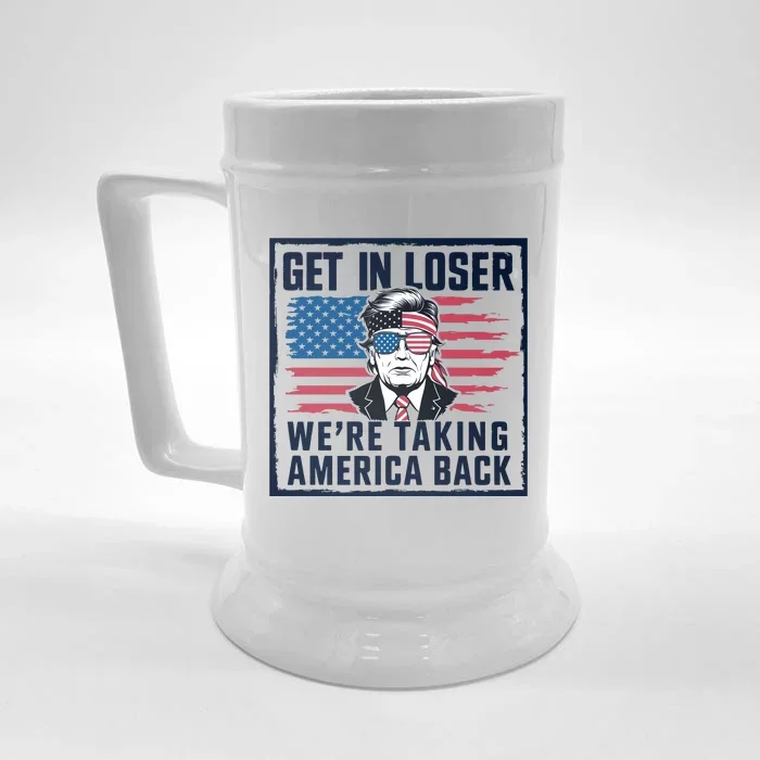 Get In Loser Patriotic Motif Front & Back Beer Stein