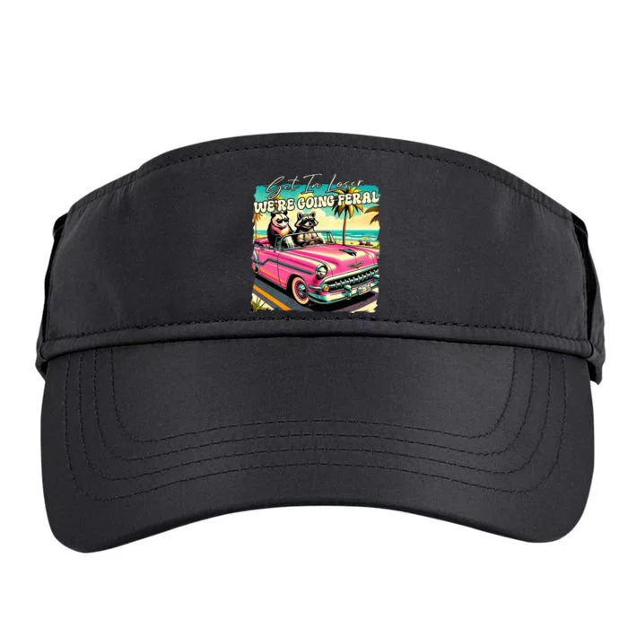 Get In Loser WeRe Going Feral Sassy Opossum Raccoon Adult Drive Performance Visor