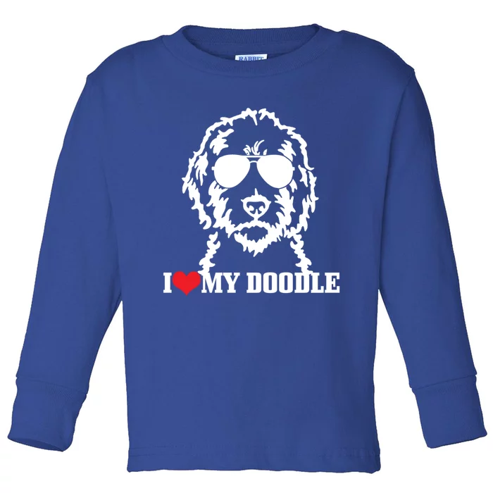 Goldendoodle I Love My Doodle Mom Labradoodle Dog Funny Gift Cool Gift Toddler Long Sleeve Shirt