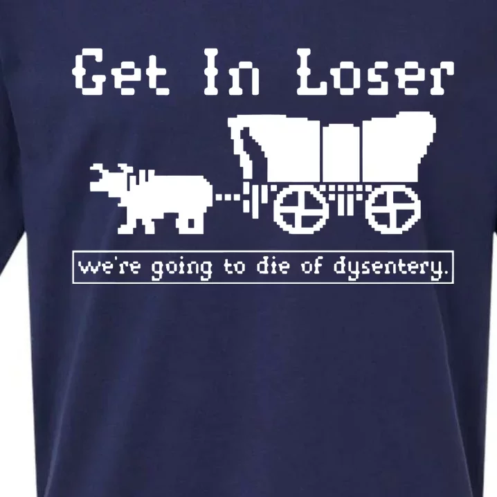 Get In Loser Were Going To Die Of Dysentery Sueded Cloud Jersey T-Shirt