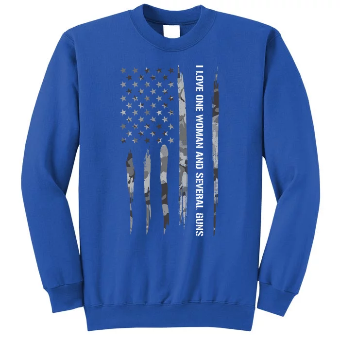 Guns: I Love One And Several Guns Cute Gift American Flag Great Gift Sweatshirt