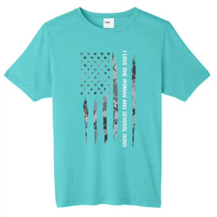 Guns: I Love One And Several Guns Cute Gift American Flag Great Gift ChromaSoft Performance T-Shirt