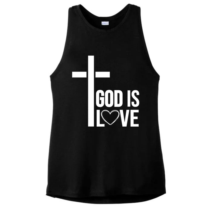 God Is Love Christian Religious Gift Ladies Tri-Blend Wicking Tank