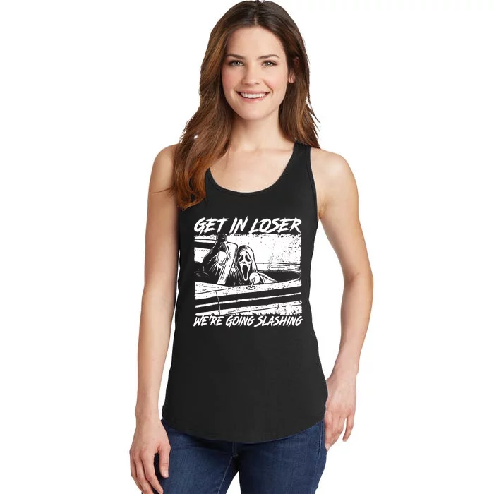 Get In Loser WeRe Going Slashing Horror Halloween Character Ladies Essential Tank