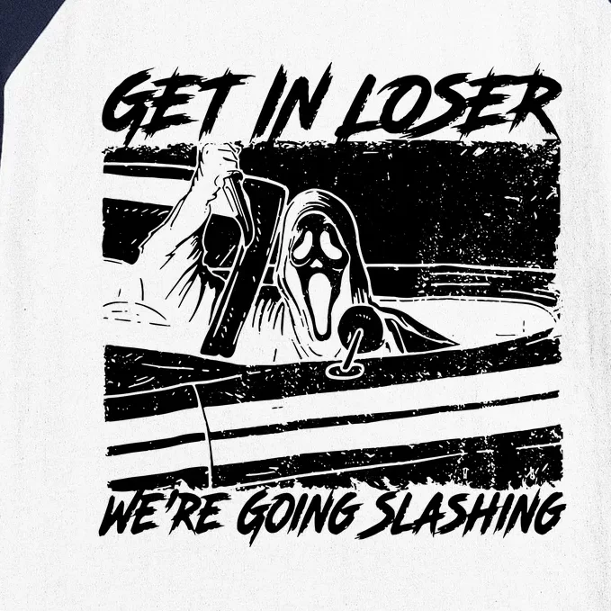 Get In Loser WeRe Going Slashing Horror Halloween Character Baseball Sleeve Shirt