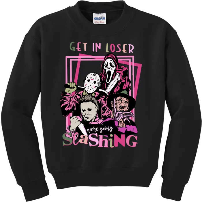 Get In Loser We Are Going Slashing Graphic Kids Sweatshirt