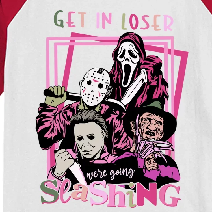 Get In Loser We Are Going Slashing Graphic Kids Colorblock Raglan Jersey