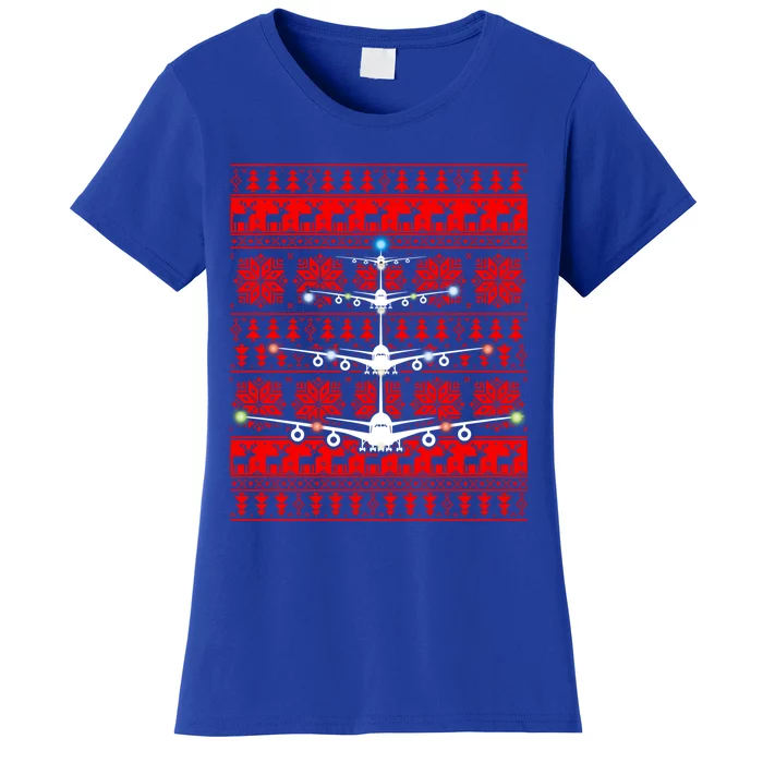 Gift Irplane Lovers Airplanes Ugly Christmas Cool Gift Women's T-Shirt