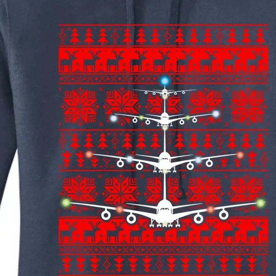 Gift Irplane Lovers Airplanes Ugly Christmas Cool Gift Women's Pullover Hoodie