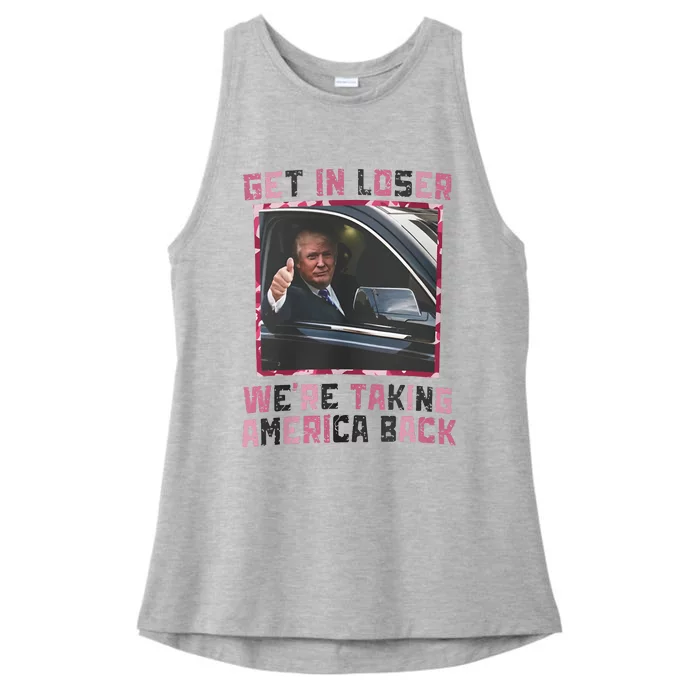 Get In Loser WeRe Taking America Back Ladies Tri-Blend Wicking Tank