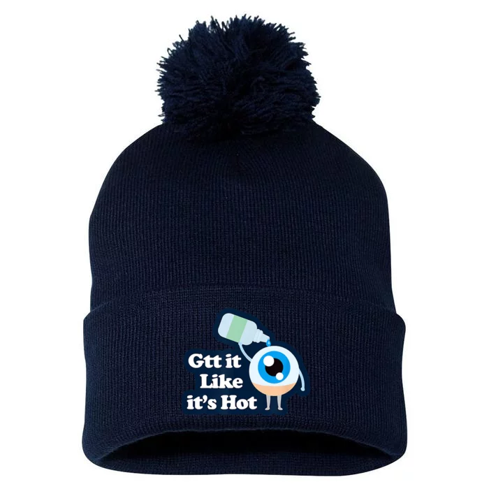 Gtt It Like It's Hot Funny Eye Drop Pom Pom 12in Knit Beanie